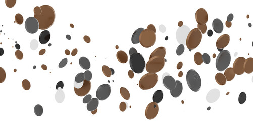 confetti png. Gold confetti falls from the sky.