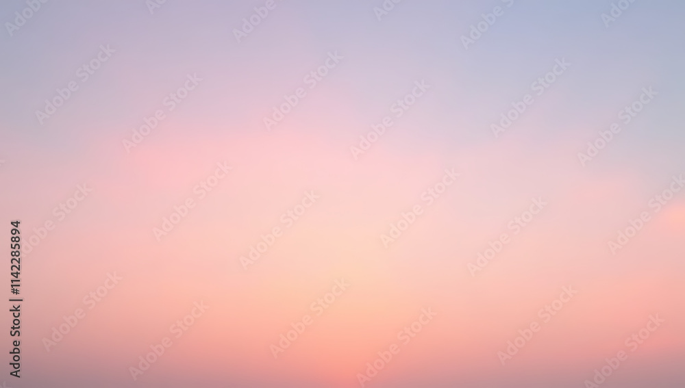 Poster Soft pastel hues of a serene sunset backdrop create a breathtakingly beautiful gradient effect in the evening sky._00001_