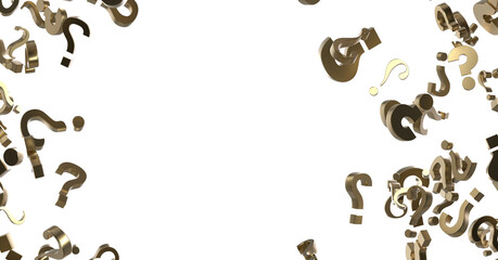 question marks background. 3D Rendering.