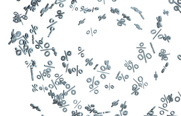 Naklejka premium 3d Sales icons floating in the air 3D rendering