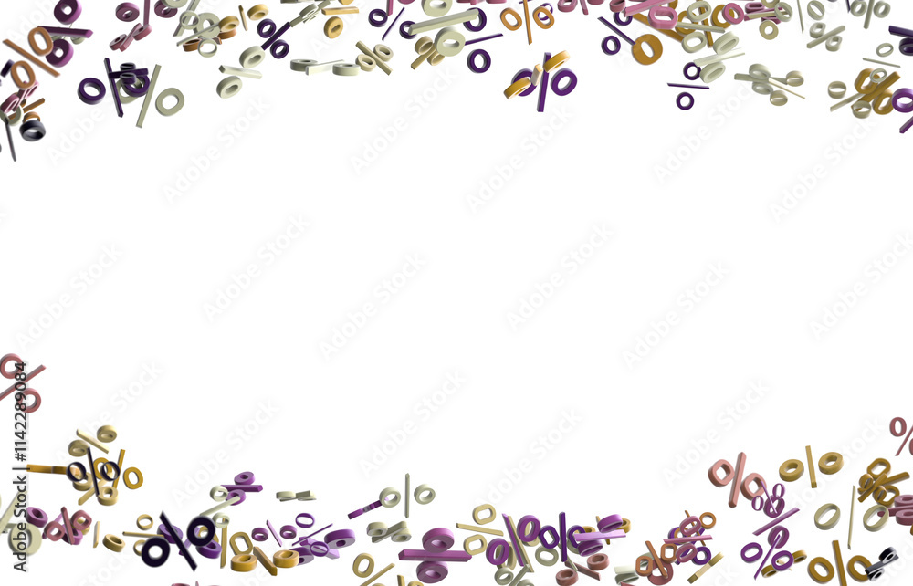 Poster 3d Sales icons floating in the air 3D rendering