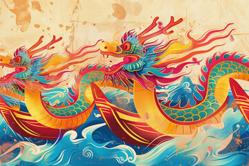 Obraz premium Beautiful holiday composition for celebrate chinese dragon boat festival