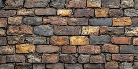 Fototapeta premium Brick wall texture showcased from a distance, highlighting the unique and intricate details of the brick wall texture that enhances any backdrop or design project featuring brick wall texture.