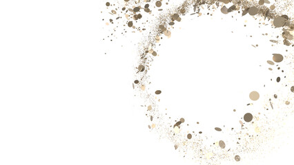 Glittering Spectacle: Captivating 3D Illustration of Glittery gold Confetti