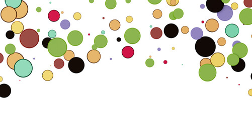 Multicolor confetti abstract background with a lot of falling pieces, isolated on a white background. Festive decorative tinsel element for design