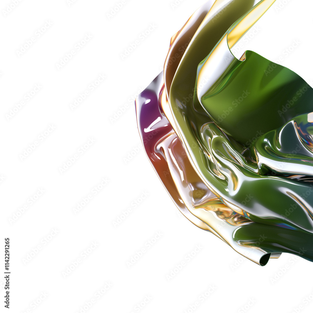 Aufkleber a mesmerizing swirl of iridescent fabric catching the light in a vibrant display