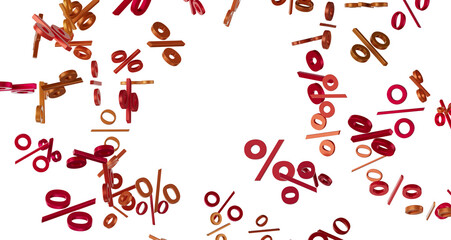 3d Sales icons floating in the air 3D rendering