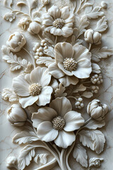 Wallpaper with bas relief in 3D