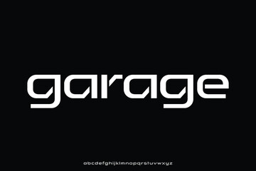 Modern geometric future style sans serif alphabet display font vector