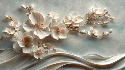 Wallpaper with bas relief in 3D