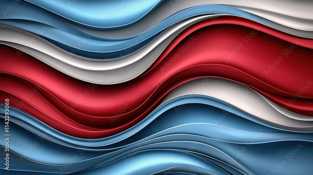 Poster dynamic flowing waves abstract art colorful design studio environment close-up view visual harmony