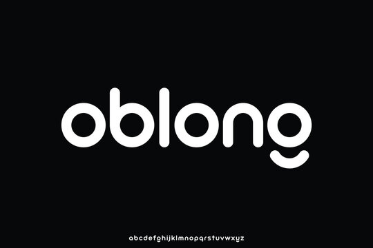 Modern clean rounded sans serif alphabet display font vector illustration