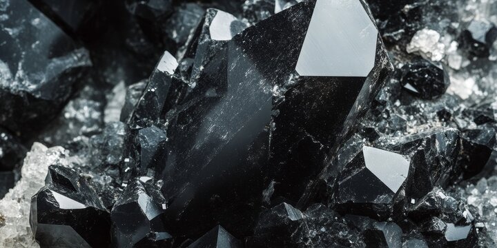 Morion crystal features a striking rough stone texture, showcasing quartz smokey elements. This black mineral, Morion crystal, captivates with its unique beauty and natural allure.