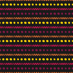 Seamless pattern with colorful dots and stripes