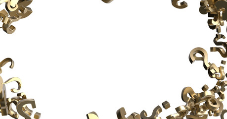 question icons, original 3d rendering;