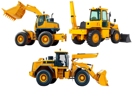 Three powerful Construction Vehicles