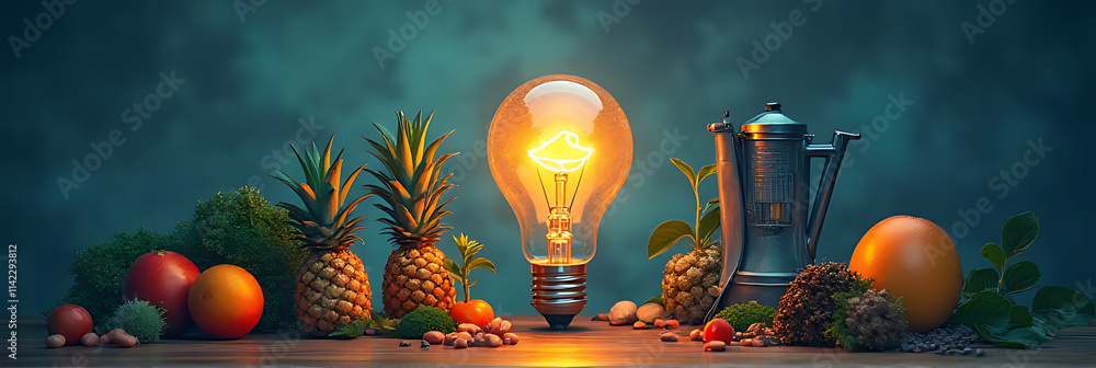 Poster innovative business solutions are born from idea generation and creativity concepts, often sparked b