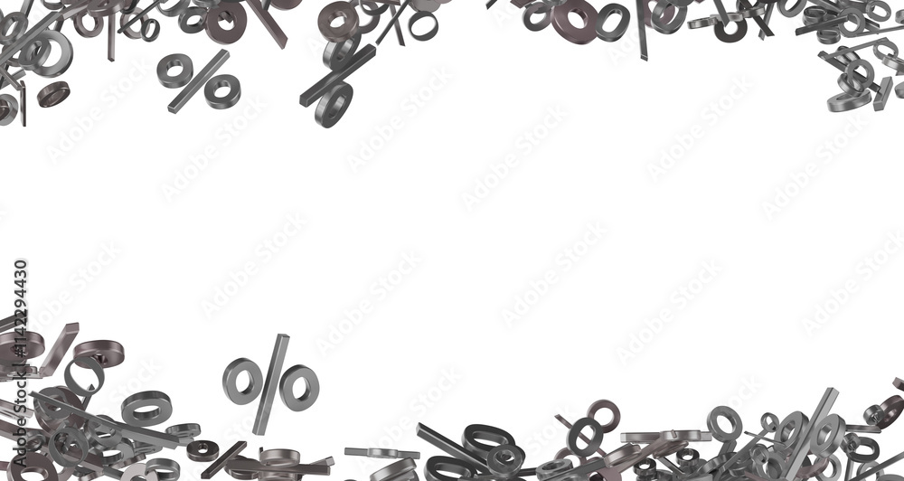 Aufkleber 3d sales icons floating in the air 3d rendering