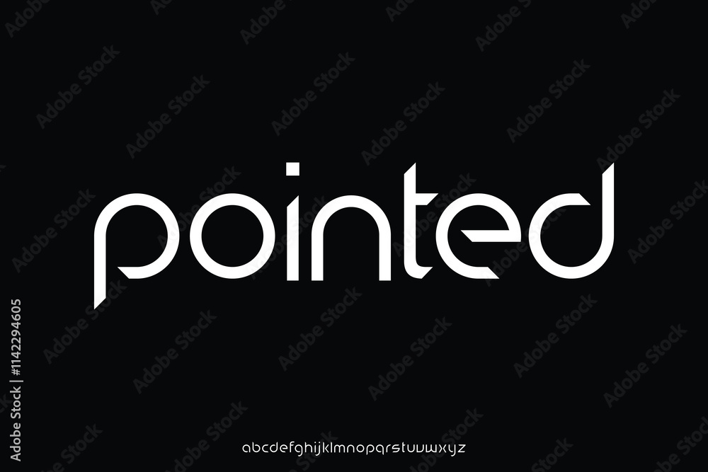 Poster modern pointed sans serif alphabet display font vector