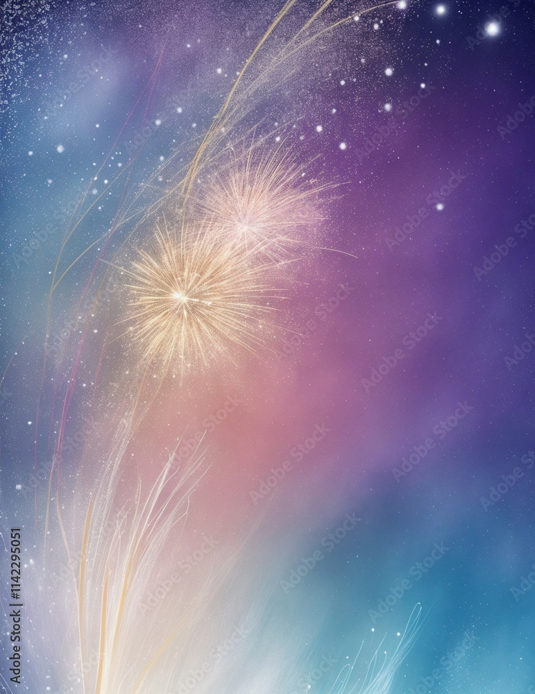 Wall mural fireworks in the sky - abstract light colorful background - generative ai
