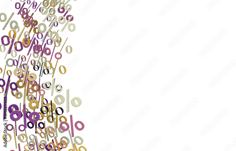 Poster 3d Sales icons floating in the air 3D rendering
