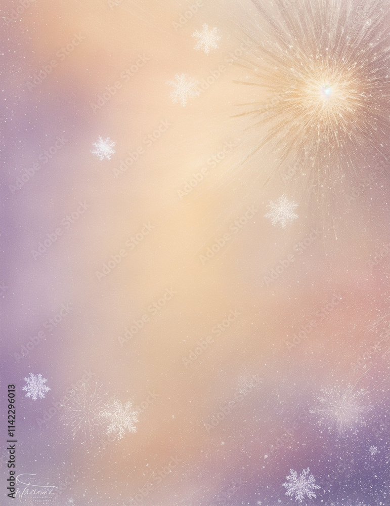 Wall mural christmas background with snowflakes - abstract light colorful background - generative ai