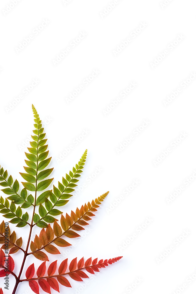 Aufkleber fern leaves with vibrant colors against a clean white background create an elegant and sophisticated