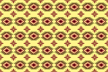 Ikat ethnic embroidery geometric abstract Aztec element seamless pattern. Native decorative oriental traditional design for fabric, clothing, wallpaper, background, texture, interior, decoration