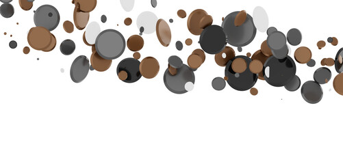 Multicolored paper confetti on transparent background. Realistic confetti flying. Colorful scattered items to holiday decorations.
