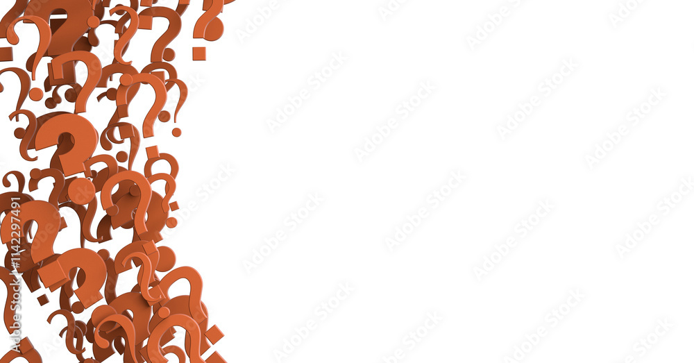 Poster question marks. computer generated 3d