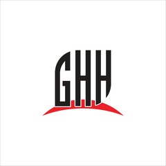 GHH   letter logo design with white background in illustrator, vector logo modern alphabet font