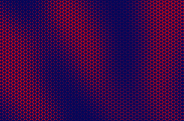 Obraz premium Abstract background with red triangle dots. Triangle halftone geometric background. Halftone triangular retro 80s pattern. Minimal style retro dynamic wallpaper.