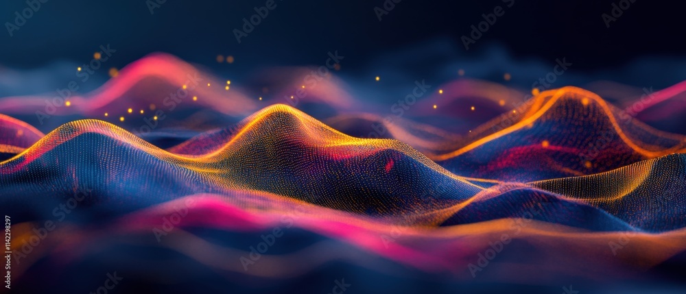 Poster abstract wave patterns in vibrant colors