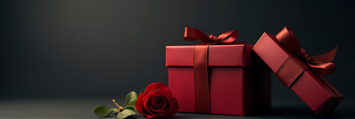 Dark background DIY gift box concept combines simplicity with elegant anniversary giving ideas for a thoughtful present._00001_