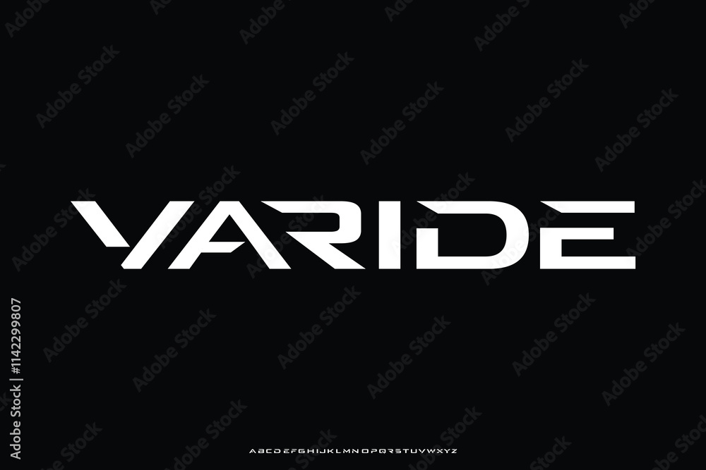 Poster abstract modern futuristic sans serif alphabet display font vector