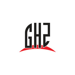 GHZ   letter logo design with white background in illustrator, vector logo modern alphabet font