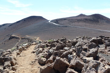 Volcanic domes created by lava eruptions, near Haleakala summit, Maui, Hawaii