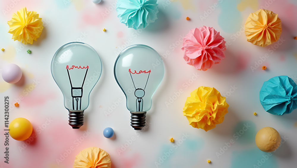 Poster creative ideas are generated through brainstorming sessions using visual aids such as bubble paper a