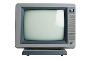a small square television with a white screen