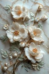 Wallpaper with bas relief in 3D