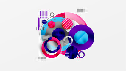 Fototapeta premium Abstract Geometric Background with Overlapping Transparent Shapes