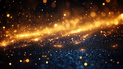 Obraz premium Golden Glitter Abstract Background: Sparkling Lights and Shimmering Dust