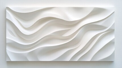 Obraz premium Abstract white wavy texture, 3D relief panel.