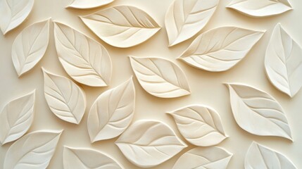 Cream-colored leaf pattern on a textured background.