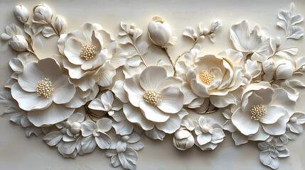 Wallpaper with bas relief in 3D