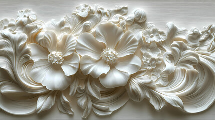Wallpaper with bas relief in 3D