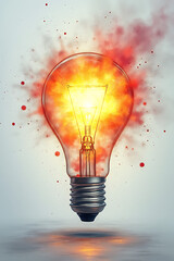 Brainstorming occurs when ideas and inspiration spark into concepts, illuminating a clear path forward on a blank notepaper background._00001_
