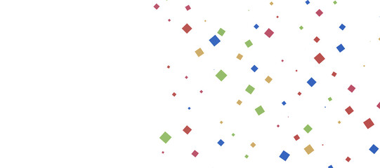 Multicolored paper confetti on transparent background. Realistic confetti flying. Colorful scattered items to holiday decorations.