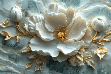 Wallpaper with bas relief in 3D