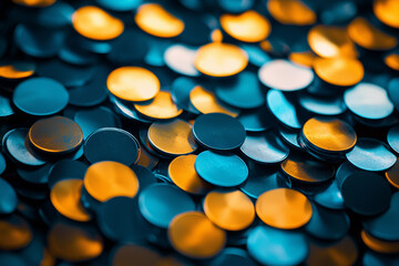 Abstract Metallic Coins Background